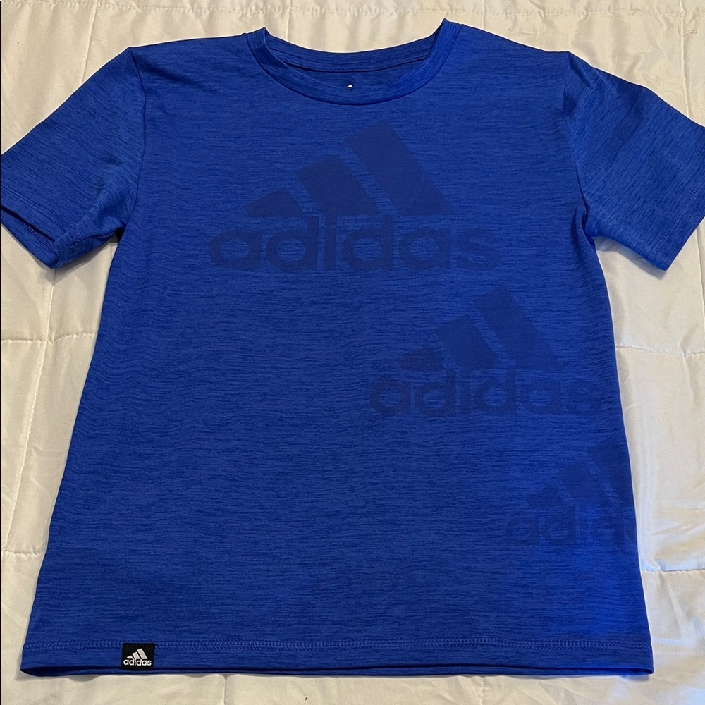 Adidas Kids Short Sleeve Tee in Bold Blue